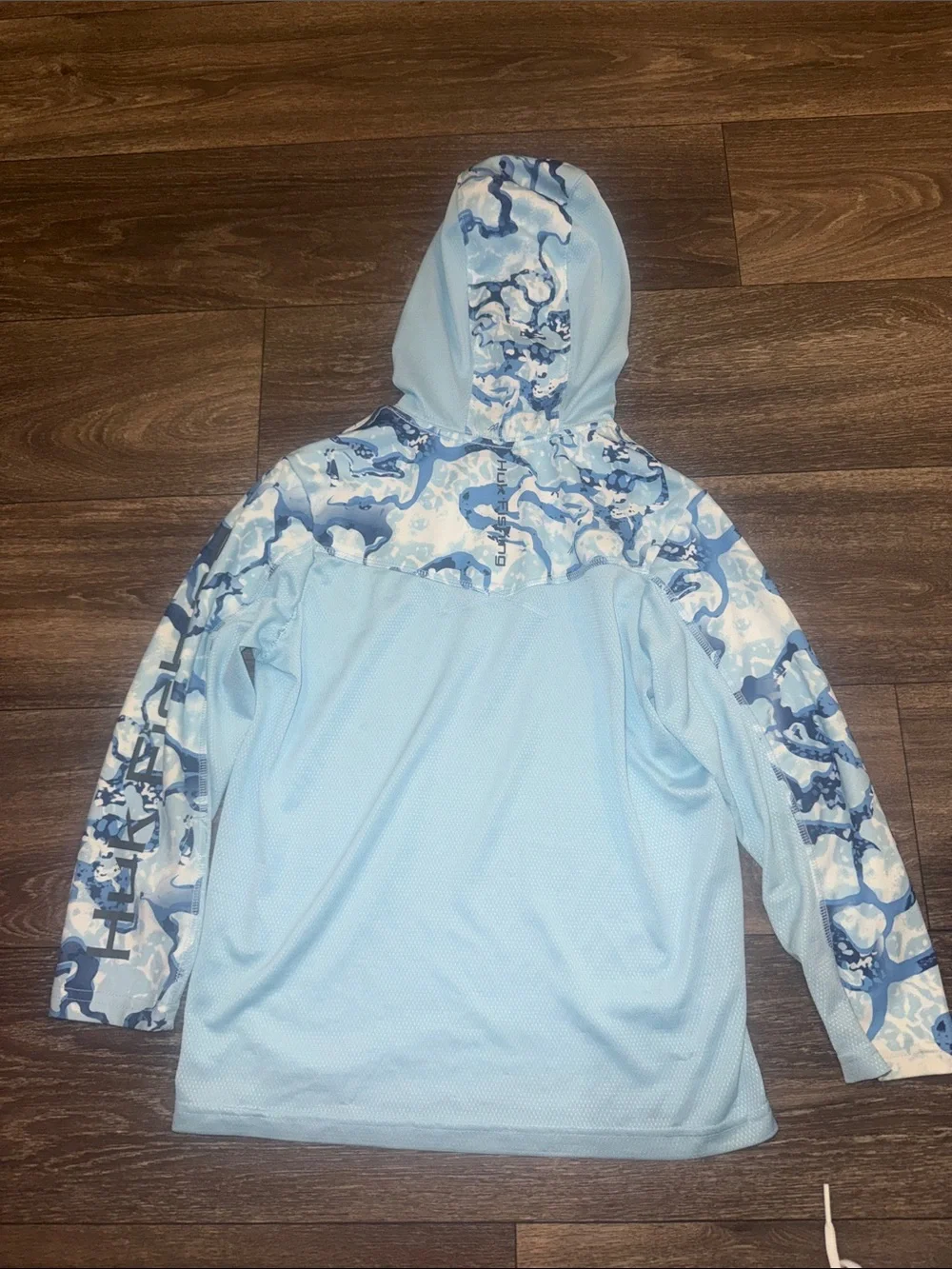 Huk Kids Light Blue Camo Hooded Rashguard